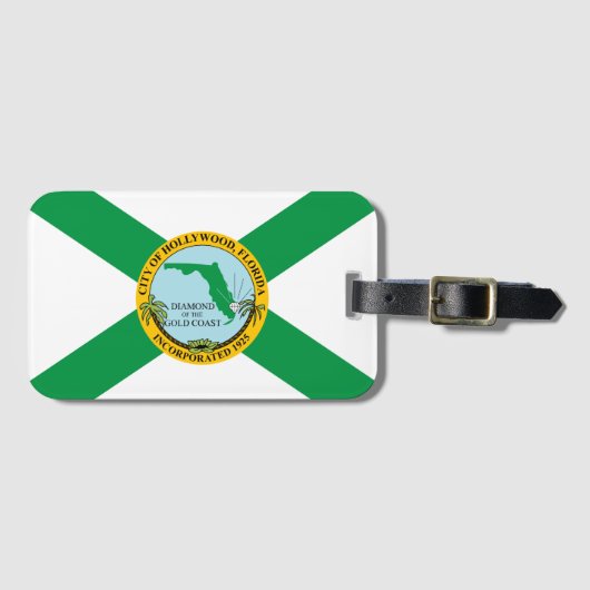 Vlag van Hollywood, Florida Bagagelabel (Voorkant (horizontaal))