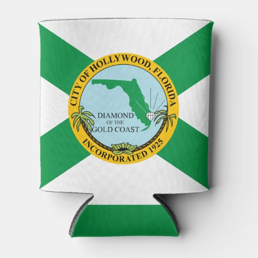 Vlag van Hollywood, Florida Blikjeskoeler (Voorkant)