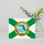 Vlag van Hollywood, Florida Folie Feestdagen Briefkaart (Staand Voorkant)