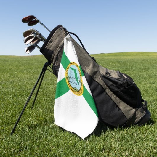 Vlag van Hollywood, Florida Golfhanddoek (Groen)