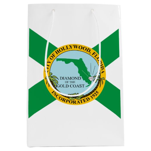Vlag van Hollywood, Florida Medium Cadeauzakje (Voorkant)
