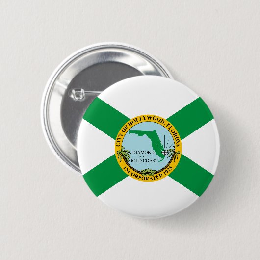 Vlag van Hollywood, Florida Ronde Button 5,7 Cm (Voorkant /achterkant)
