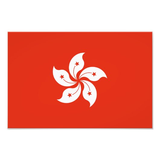 Vlag van Hong Kong Foto Afdruk (Voorkant)
