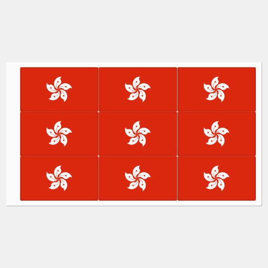 Vlag van Hong Kong Labels (Vel)