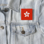 Vlag van Hong Kong Vierkante Button 5,1 Cm (In situ)
