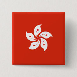 Vlag van Hong Kong Vierkante Button 5,1 Cm
