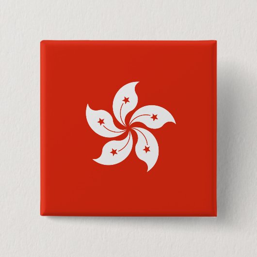 Vlag van Hong Kong Vierkante Button 5,1 Cm (Voorkant)