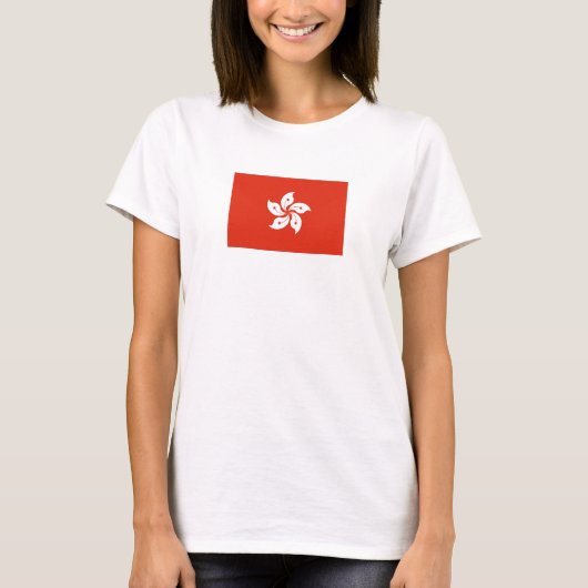 Vlag van Hong Kong Women's Basic T-Shirt (Voorkant)