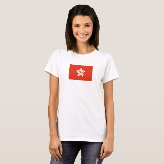 Vlag van Hong Kong Women's Basic T-Shirt (Voorkant volledig)