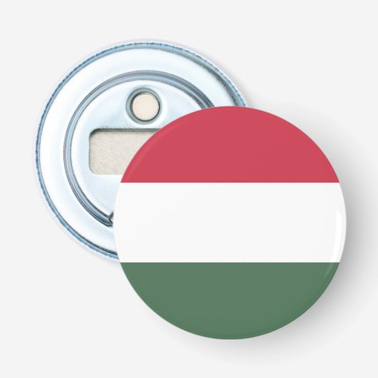 Vlag van Hongarije Button Flesopener (Voorkant)