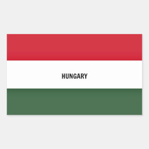 Vlag van Hongarije, gelabeld, Rechthoekige Sticker