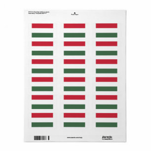 Vlag van Hongarije op maat gesneden  Etiket