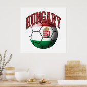 Vlag van Hongarije Voetbal Poster (Keuken)