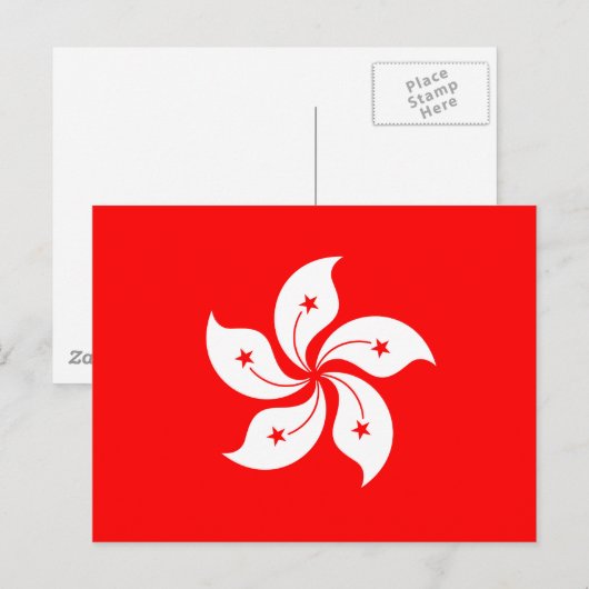 Vlag van Hongkong Briefkaart (Voorkant / Achterkant)