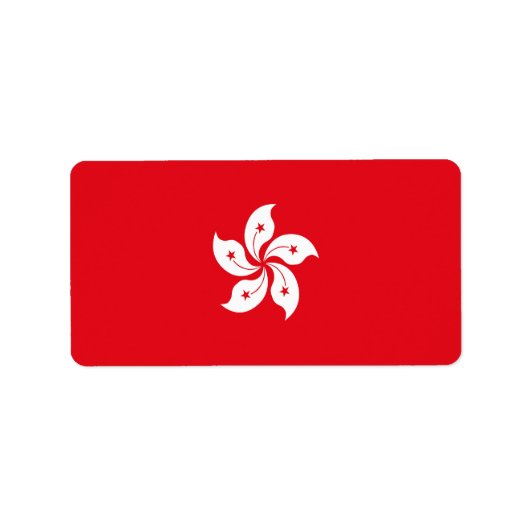 vlag van Hongkong Etiket (Voorkant)