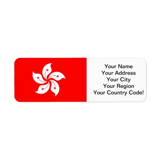 Vlag van Hongkong Etiket (Voorkant)