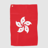 vlag van Hongkong Golfhanddoek (Voorkant)