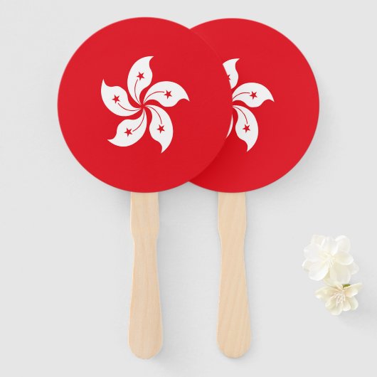 vlag van Hongkong Handwaaier (Voorkant en achterkant)