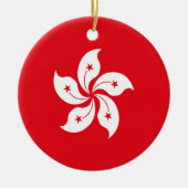 vlag van Hongkong Keramisch Ornament (Voorkant)