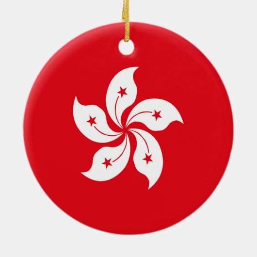 vlag van Hongkong Keramisch Ornament (Achterkant)