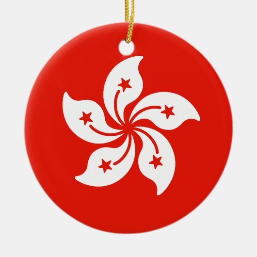 Vlag van Hongkong Keramisch Ornament (Voorkant)