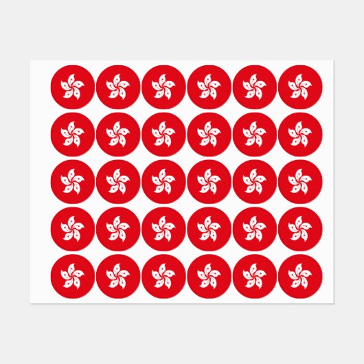 vlag van Hongkong Labels (Vel)