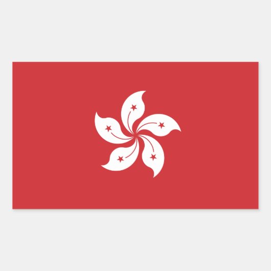 Vlag van Hongkong Rechthoekige Sticker (Voorkant)
