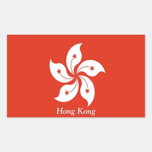 Vlag van Hongkong Rechthoekige Sticker (Voorkant)