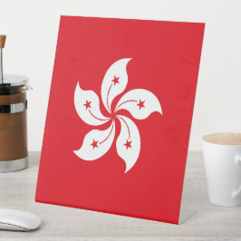 vlag van Hongkong Reclamebord Met Voetstuk