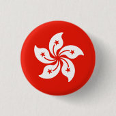 Vlag van Hongkong Ronde Button 3,2 Cm (Voorkant)