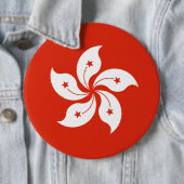 Vlag van Hongkong Ronde Button 6,0 Cm (In situ)