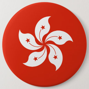 Vlag van Hongkong Ronde Button 6,0 Cm