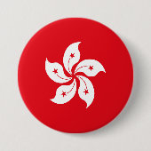 vlag van Hongkong Ronde Button 7,6 Cm (Voorkant)
