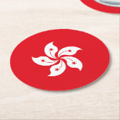 vlag van Hongkong Ronde Kartonnen Onderzetter (Gebogen)