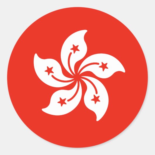Vlag van Hongkong Ronde Sticker (Voorkant)