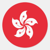 vlag van Hongkong Ronde Sticker (Voorkant)