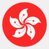 Vlag van Hongkong Ronde Sticker (Voorkant)