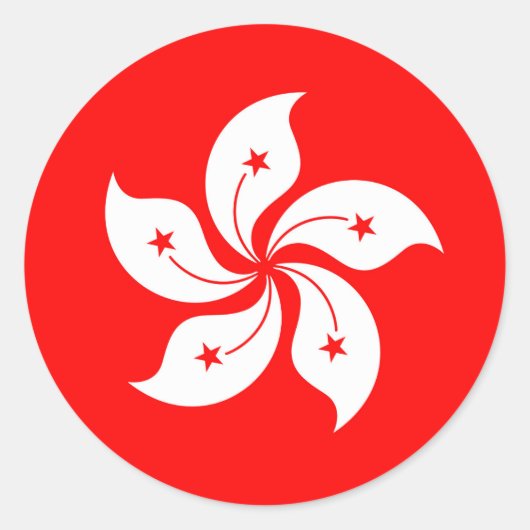 Vlag van Hongkong Ronde Sticker (Voorkant)