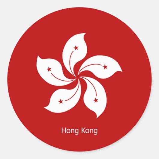 Vlag van Hongkong Ronde Sticker (Voorkant)