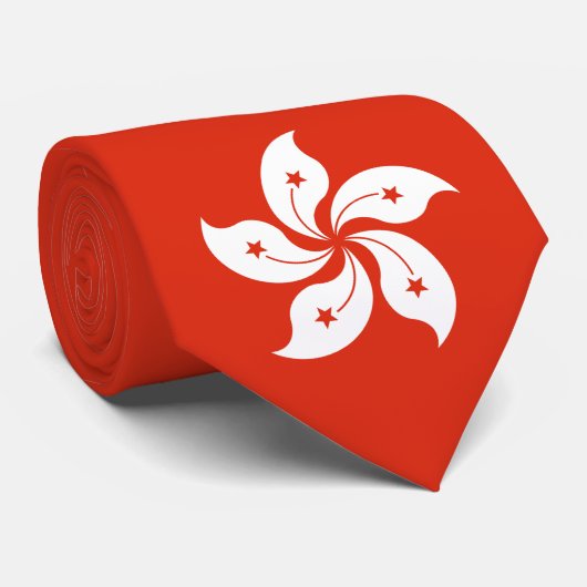 Vlag van Hongkong Stropdas (Opgerold)