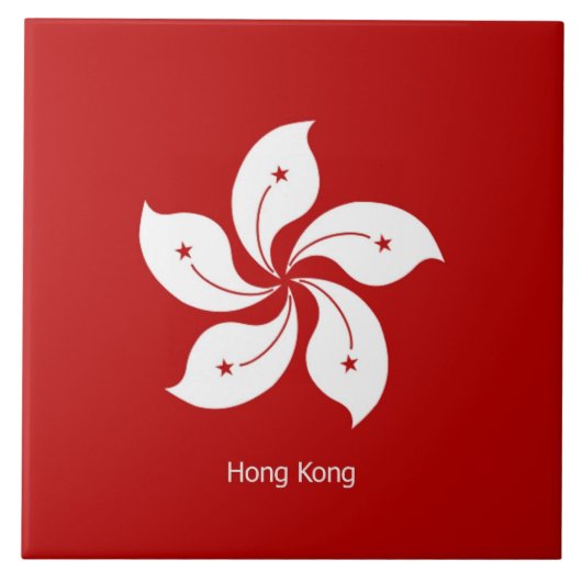 Vlag van Hongkong Tegeltje (Voorkant)