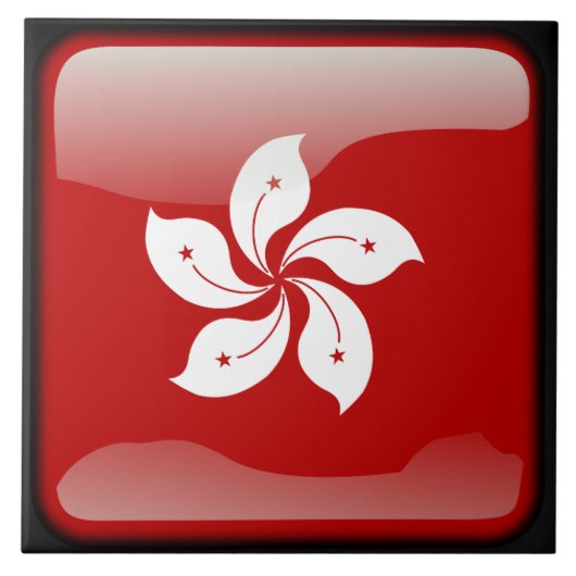 Vlag van Hongkong Tegeltje (Voorkant)