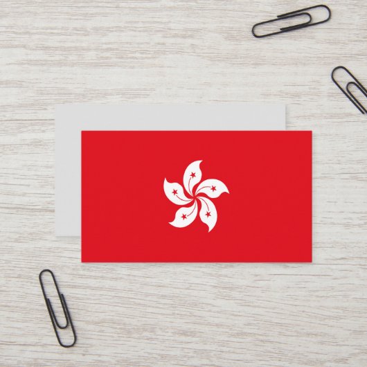 vlag van Hongkong Visitekaartje (Voorkant / Achterkant in situ)