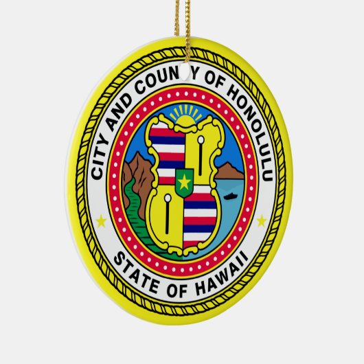 Vlag van Honolulu, Hawai’i Keramisch Ornament (Rechts)