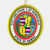 Vlag van Honolulu, Hawai’i Keramisch Ornament (Links)
