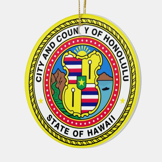 Vlag van Honolulu, Hawai’i Keramisch Ornament (Links)