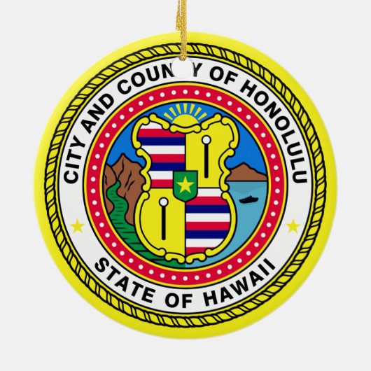 Vlag van Honolulu, Hawai’i Keramisch Ornament (Achterkant)