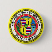 Vlag van Honolulu, Hawai’i Ronde Button 5,7 Cm (Voorkant)