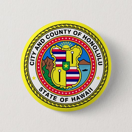 Vlag van Honolulu, Hawai’i Ronde Button 5,7 Cm (Voorkant)