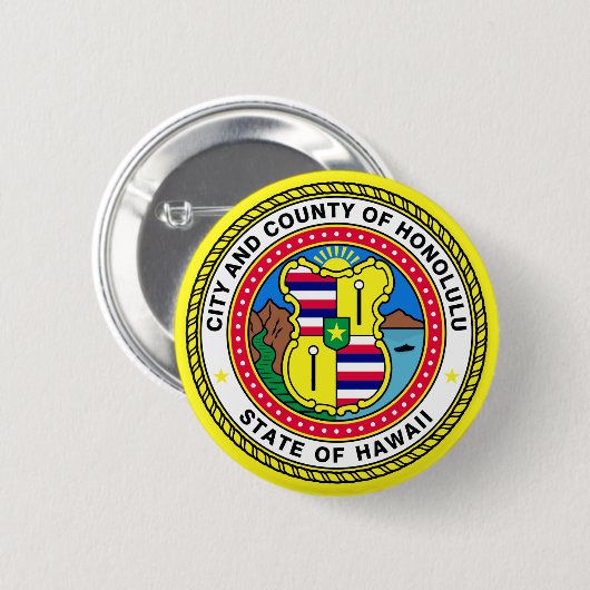 Vlag van Honolulu, Hawai’i Ronde Button 5,7 Cm (Voorkant /achterkant)